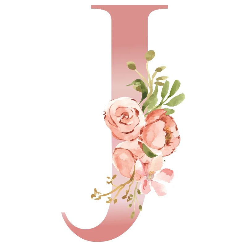 Monogramm J Blumen-Aquarell