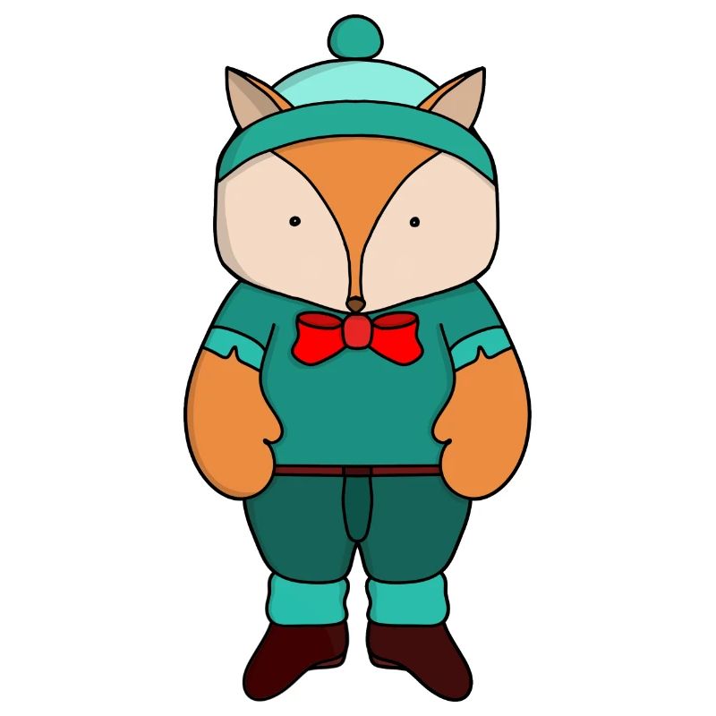 Cute green fox