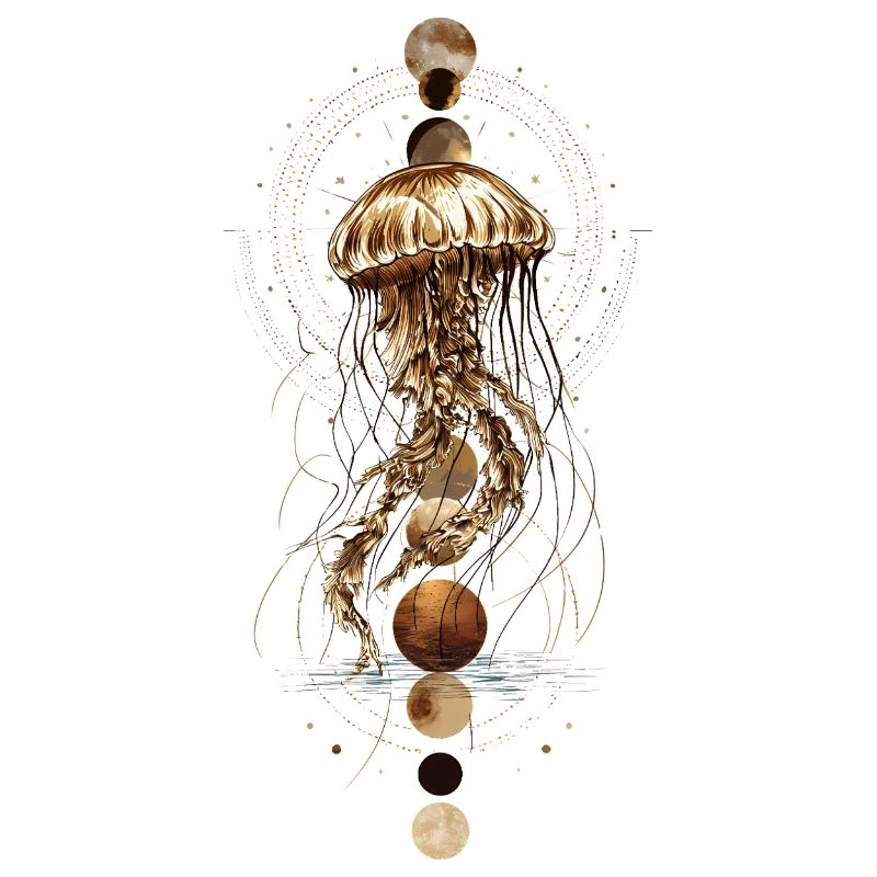 Boho Jellyfish with Moon Phases – Mystical Design