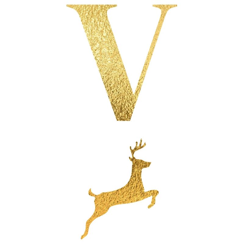 Buchstabe v goldener Hirsch - Geschenkidee