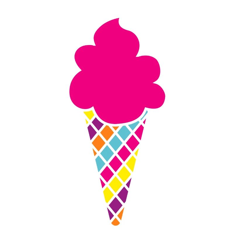 Cornet de crème glacée coloré Glace Gaufre Summer Fun Fan Sweets