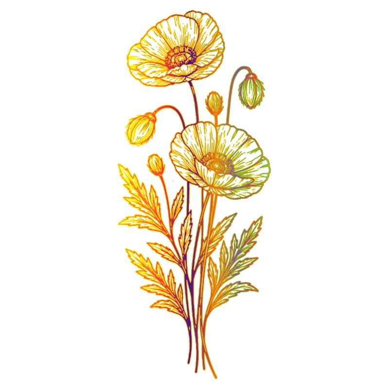 Mohnblume Linienkunst Minimalistisches Design