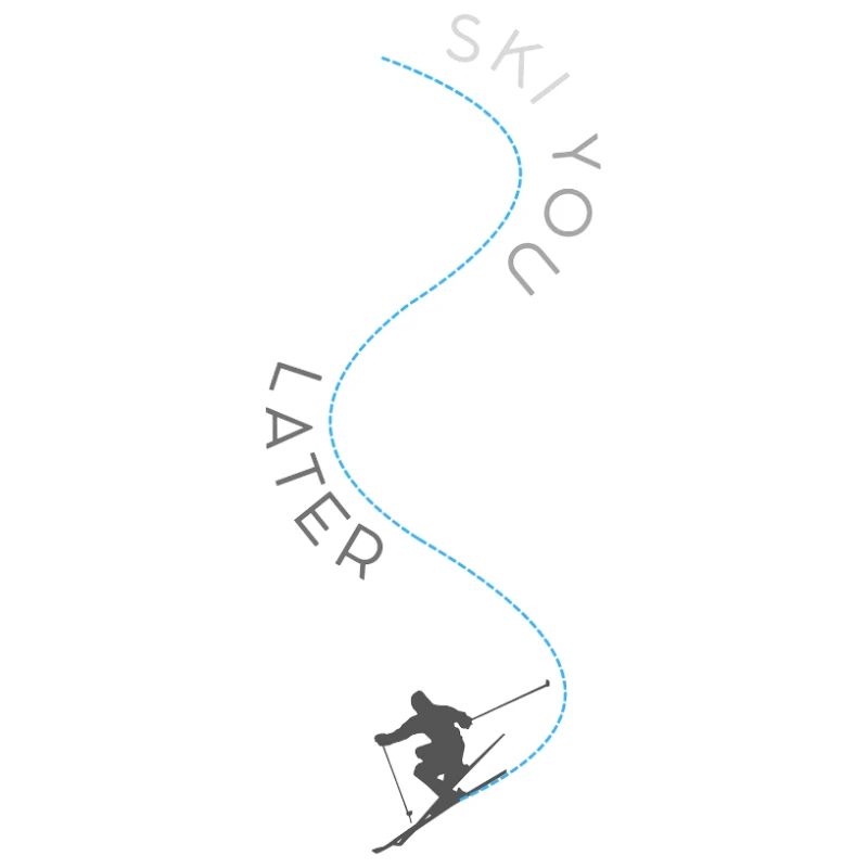 Skier plus tard, bleu-gris