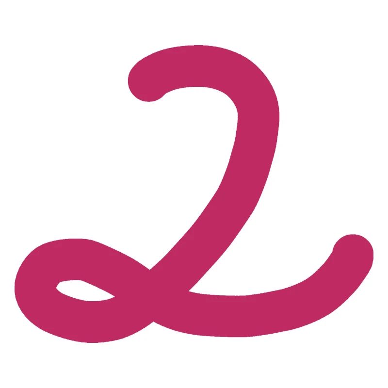 2 Numéro deux rose chiffre rose