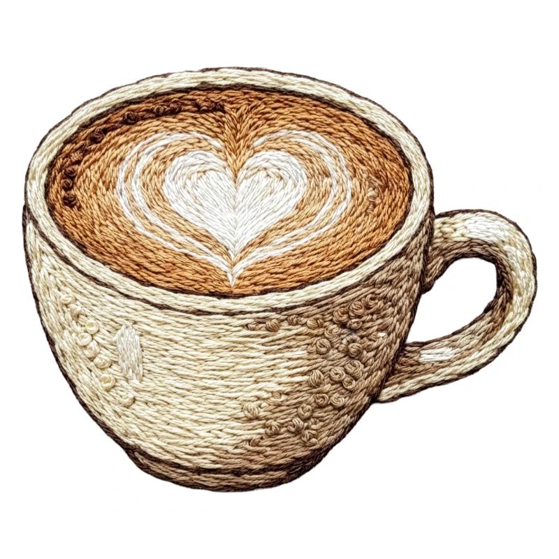 Embroidered cappuccino – coffee lover (printed)