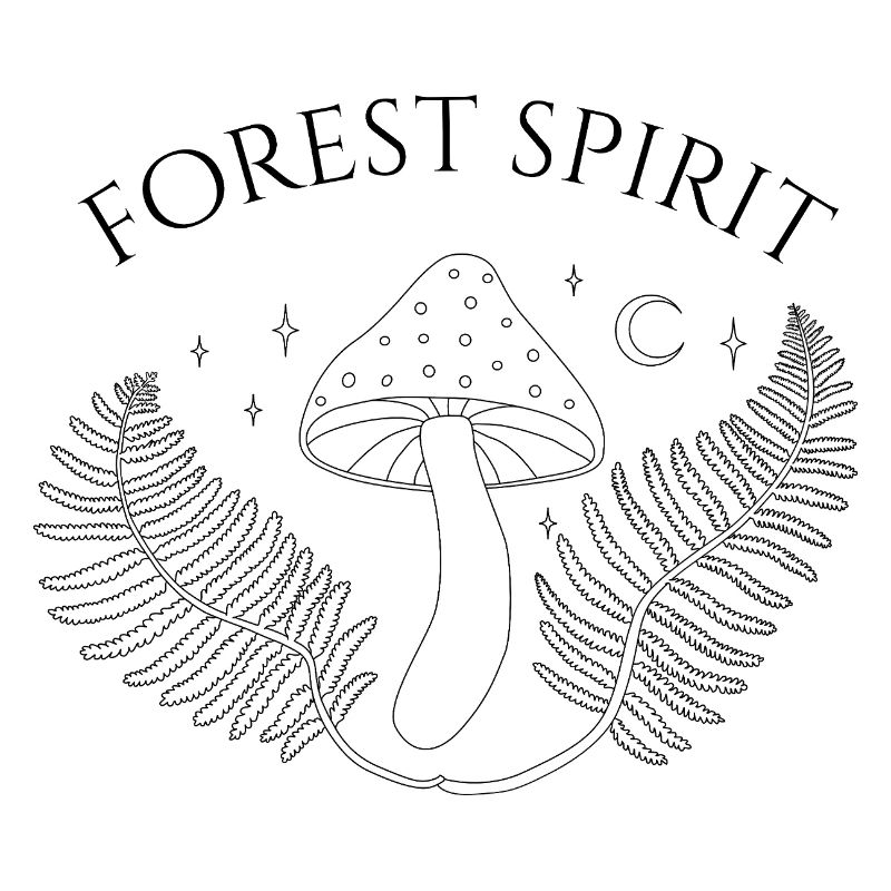 Waldgeist, Pilz und Farn