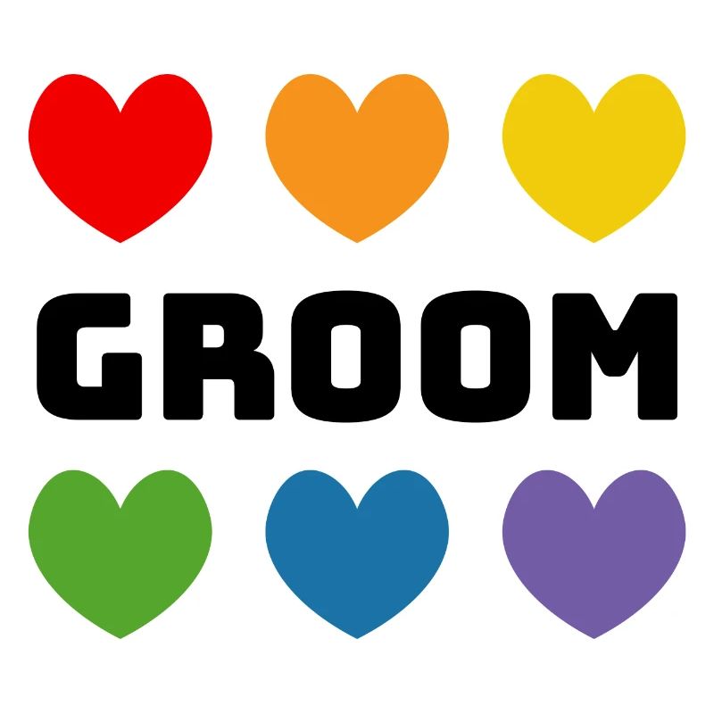 Regenbogenherzchen Groom schwarz