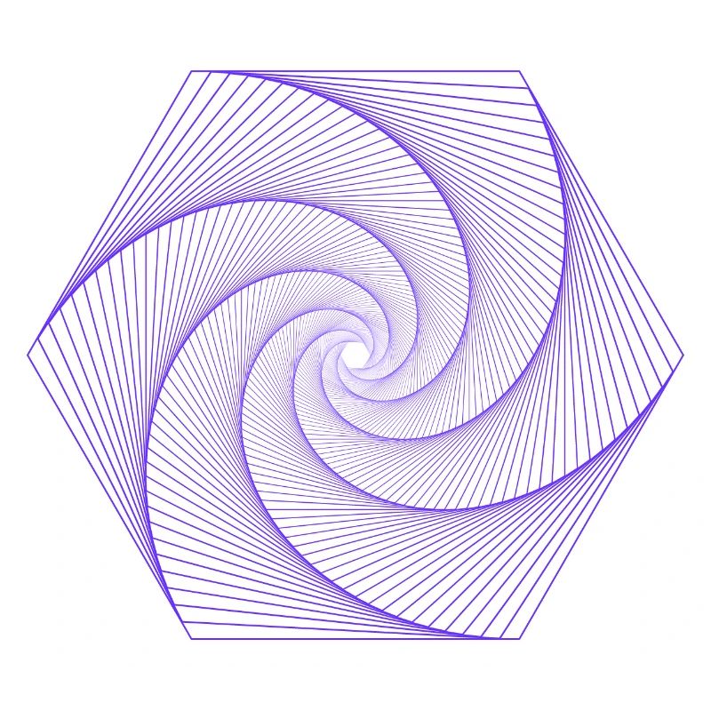Spiral in hexagonal pattern