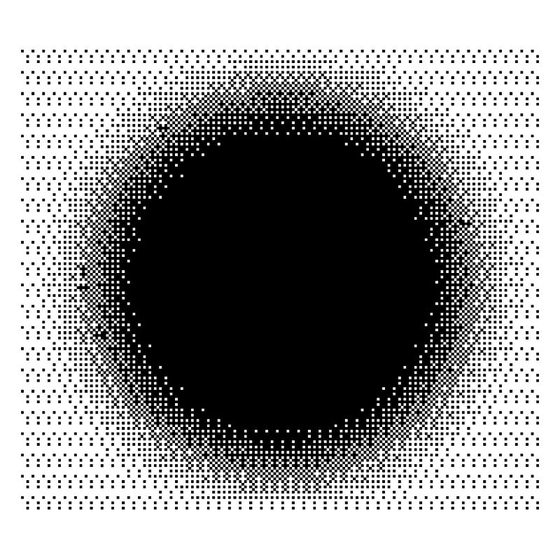 black sun dots design