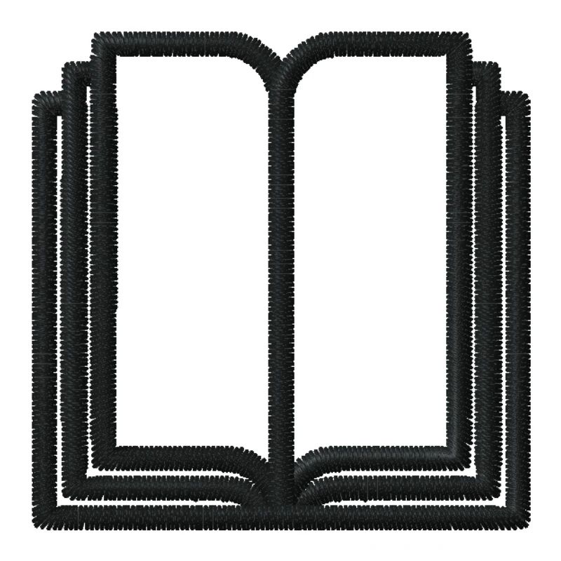 Embroidered open book