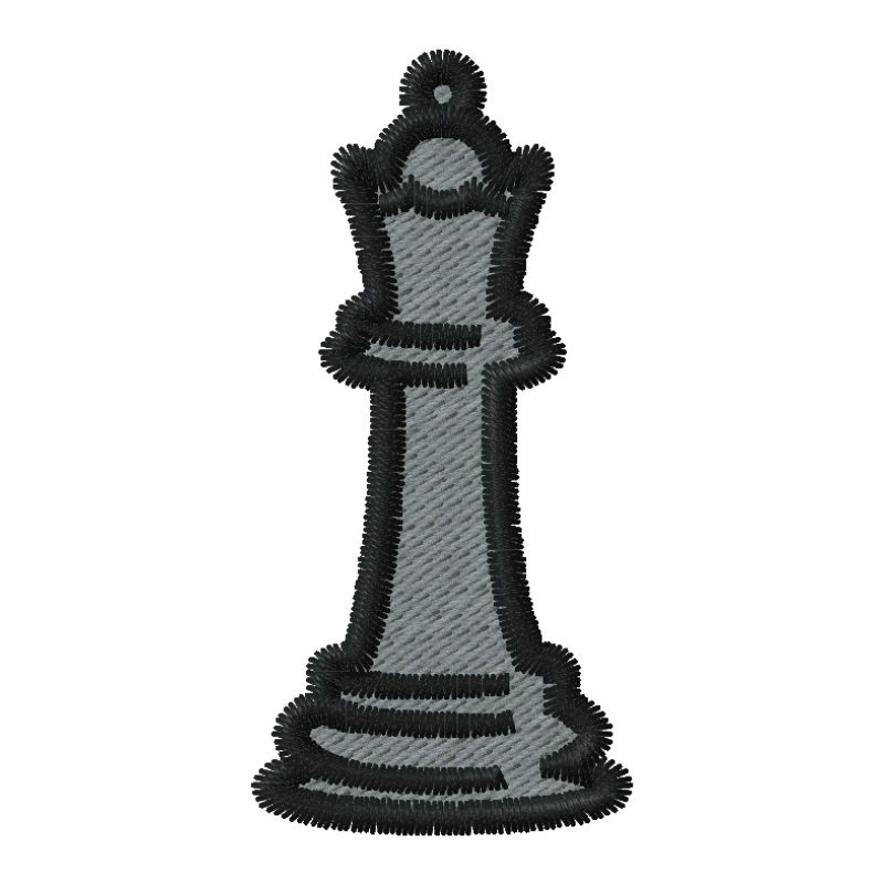 Chess piece embroidered