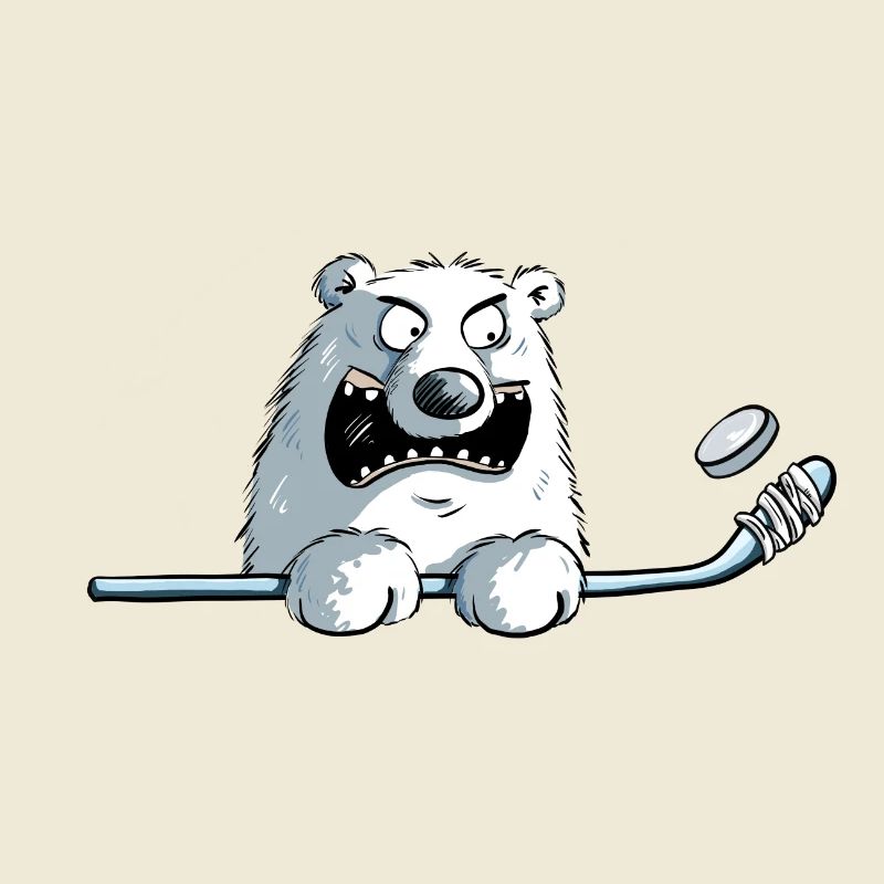 Cooler Eisbär Mit Eishockeyschläger I Eishockey