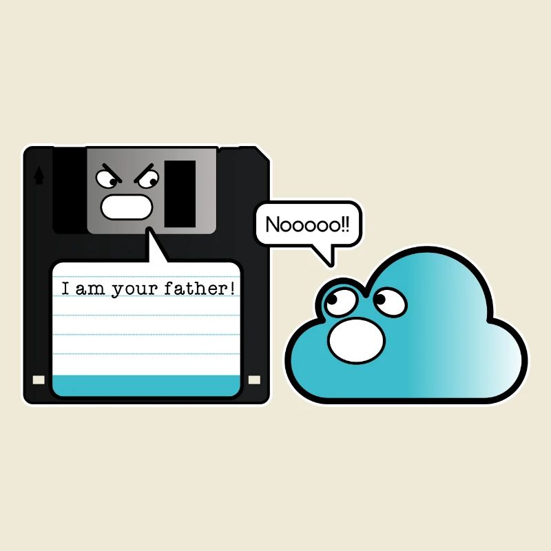Diskette Cloud Speicher Vater Computer Witz