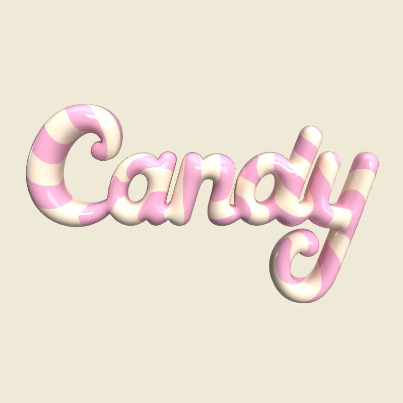 Candy Lettering – 3D Render Candy Style
