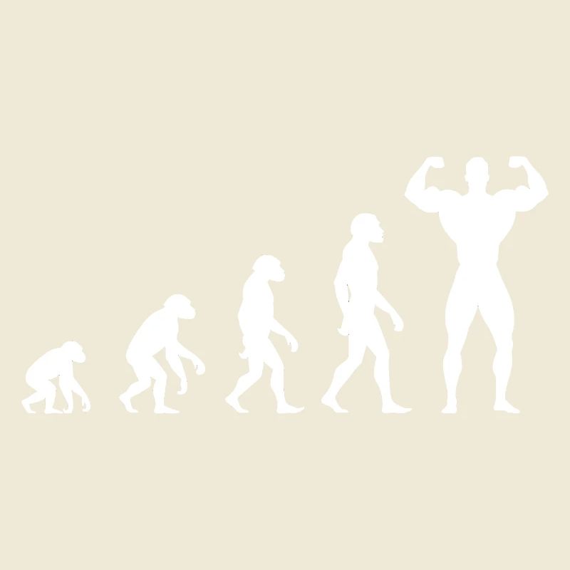 Evolution from prehistoric man to muscleman