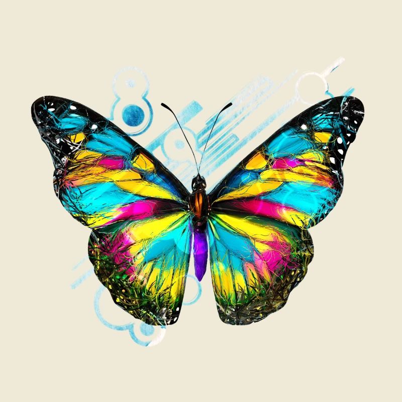 Abstract Rainbow Butterfly