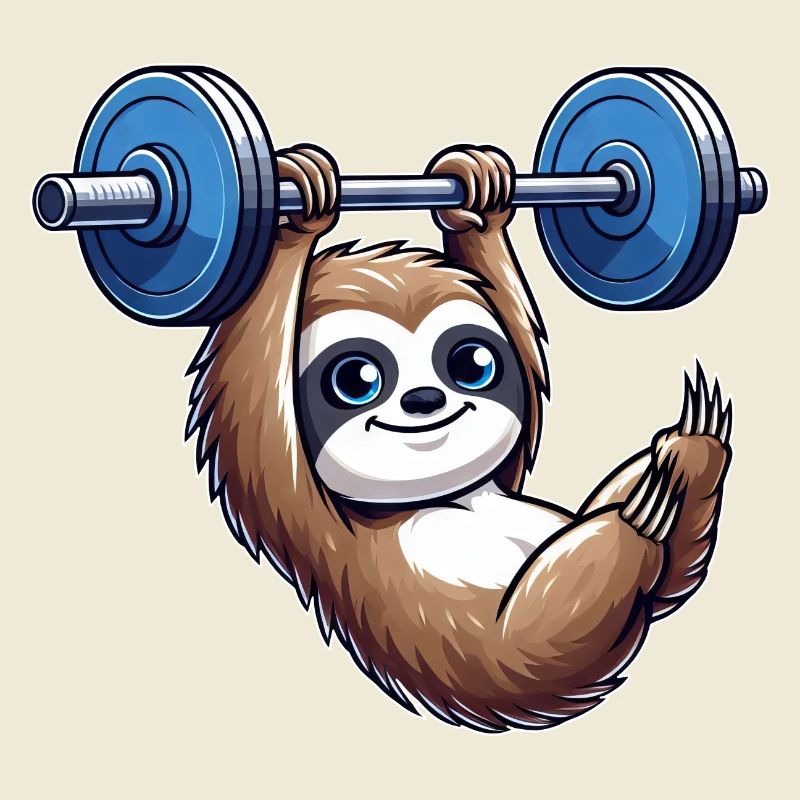 Sloth Dumbbell Pull-Up Workout Funny