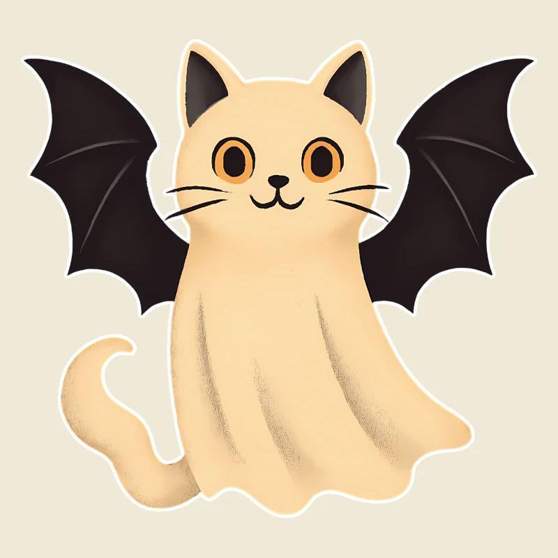 Cuddly cat with bat wings