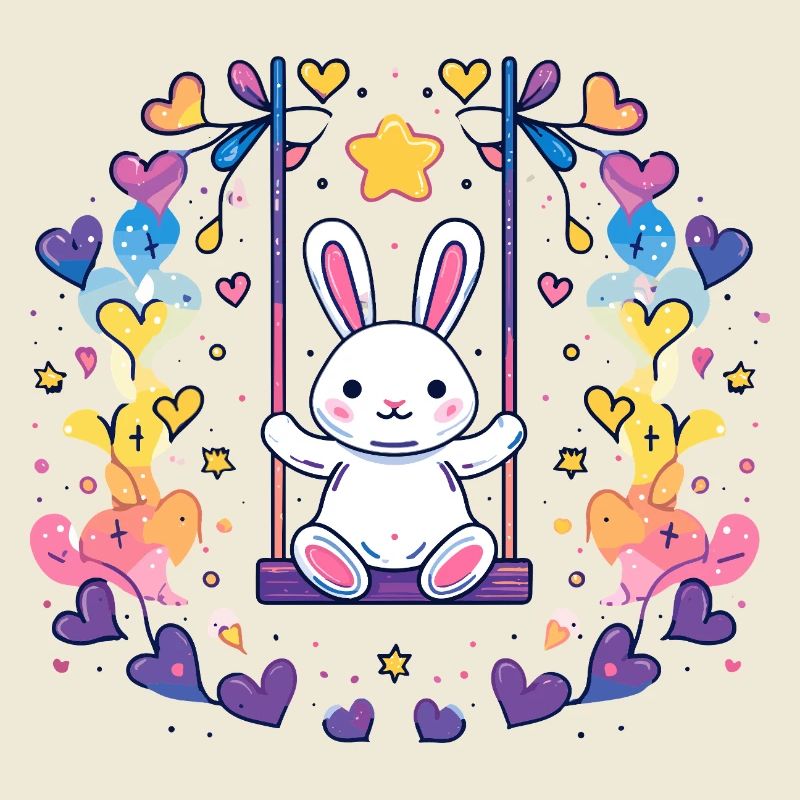 Fröhliches Bunny-Schaukel-Design