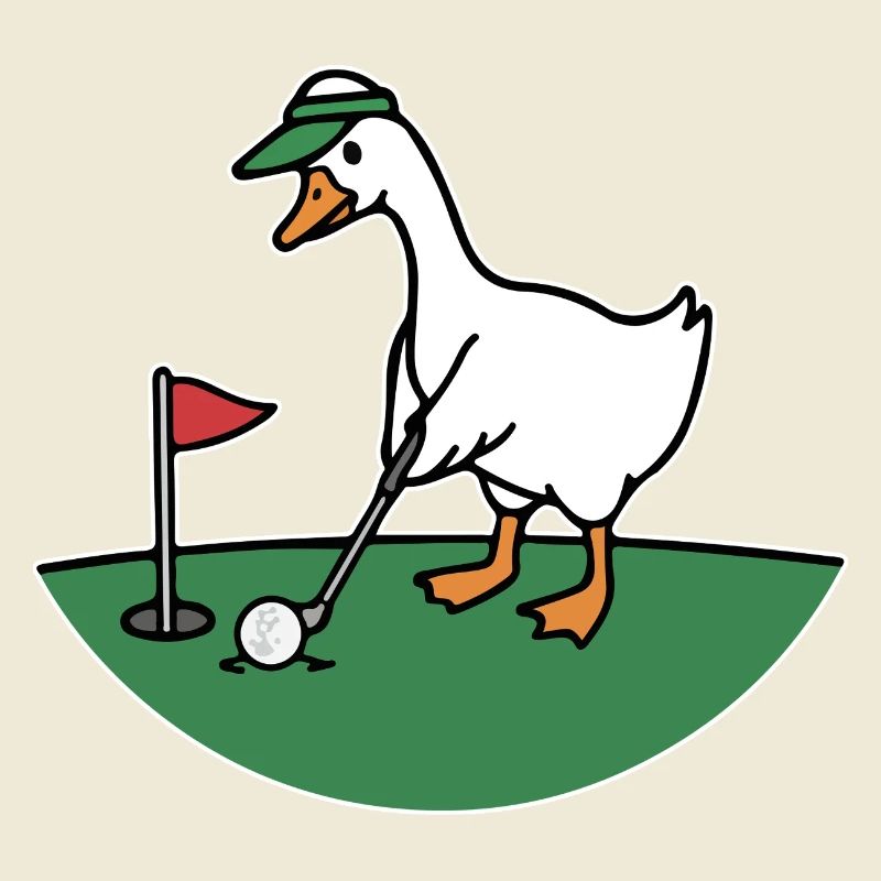Canard de golf dans un style dessin animé
