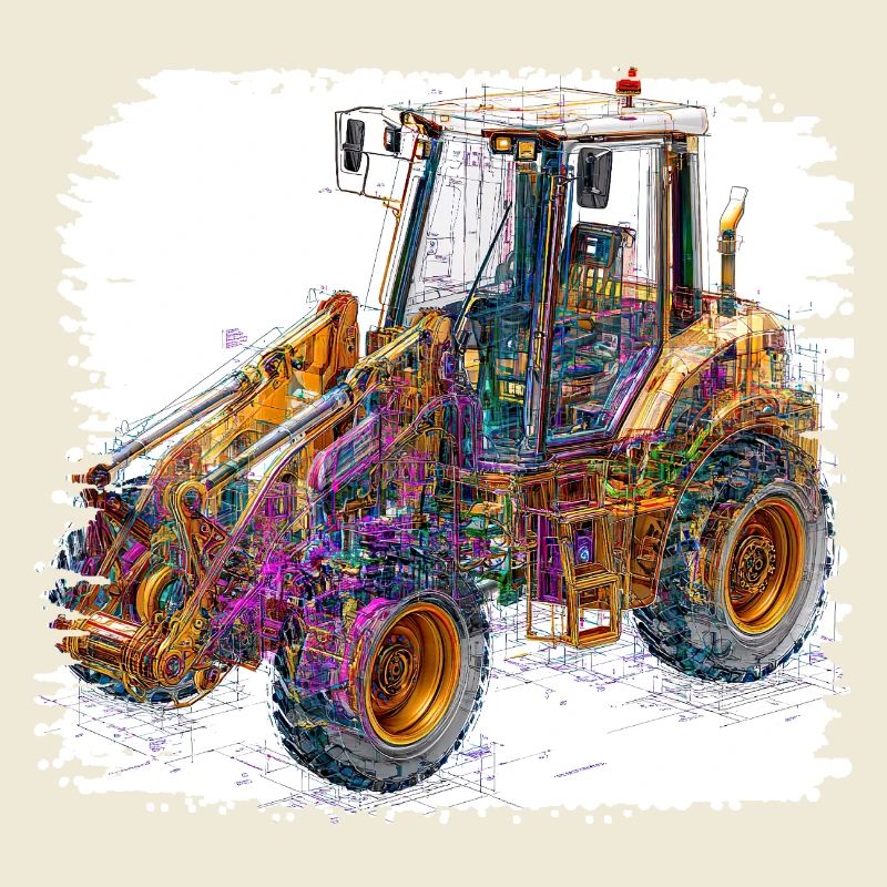 Neon Lines Construction Excavators