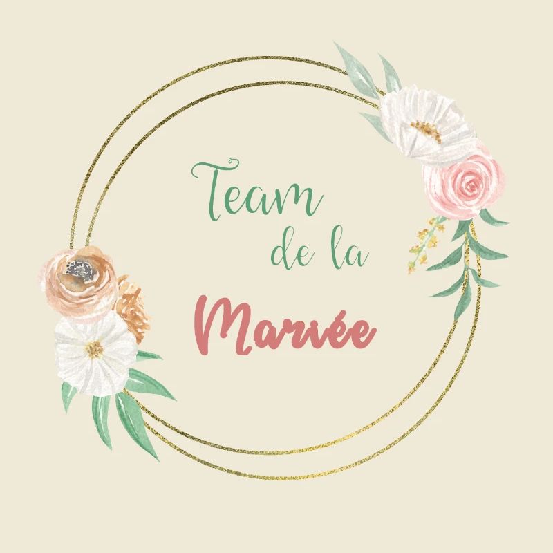 Team de la mariée - frame or et fleurs