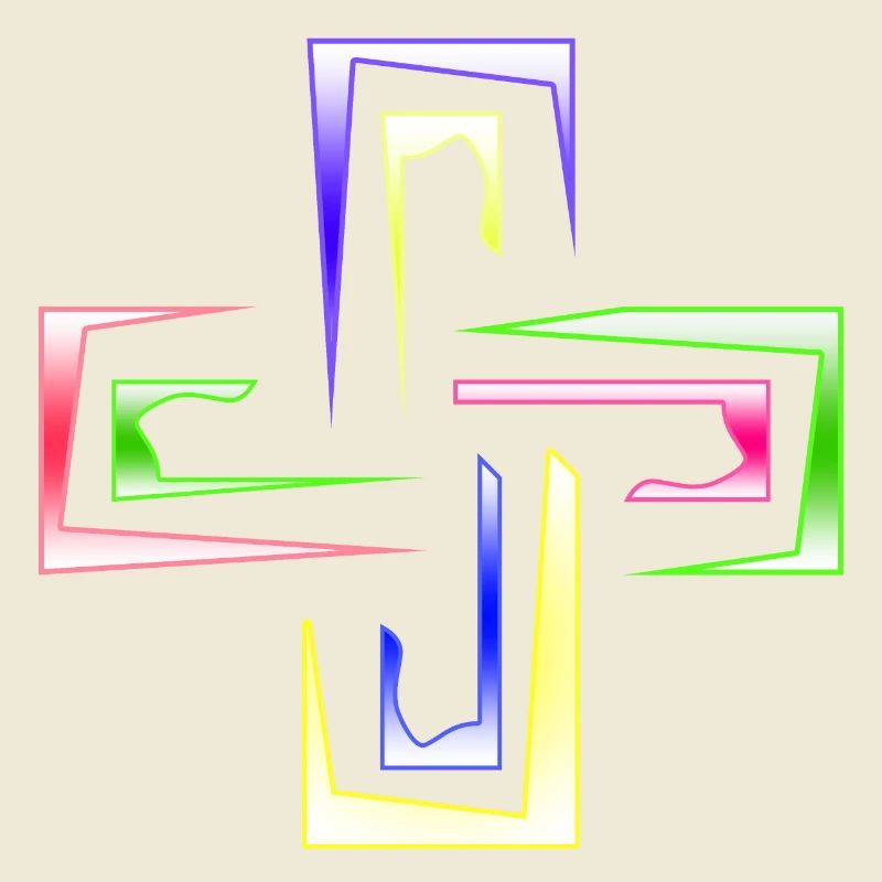 Neon Prism Frames Abstract Logo