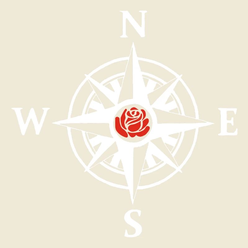 Nature and compass rose (white)