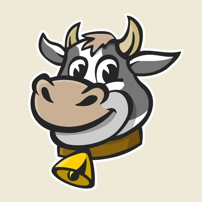 Illustration joyeuse d’une tête de vache.