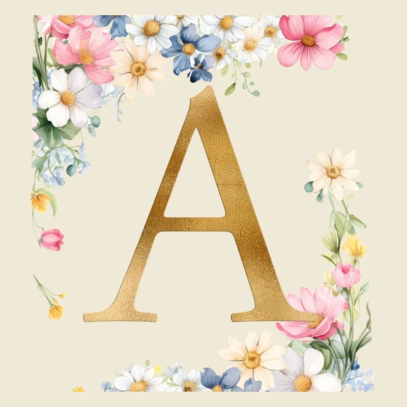 A Monogram, Floral, Personalizable