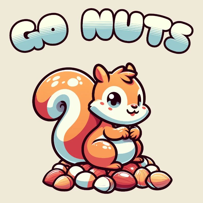 Eichhörnchen sitzt auf Nüssen Cartoon-Tee
