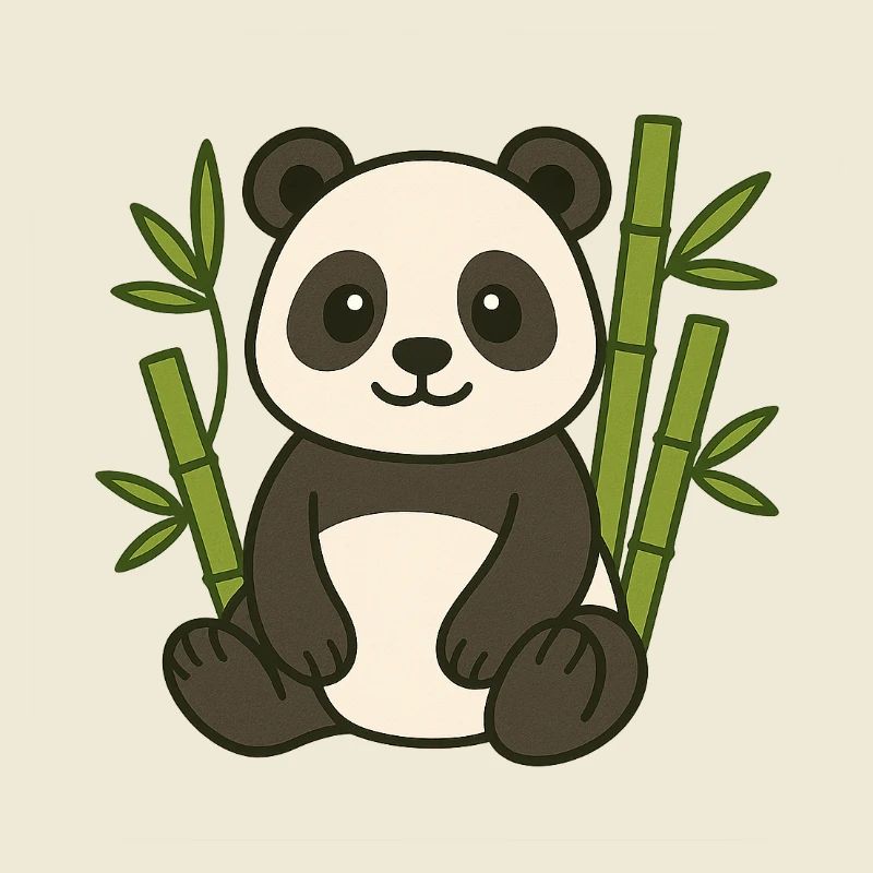 Panda dans la forêt de bambous