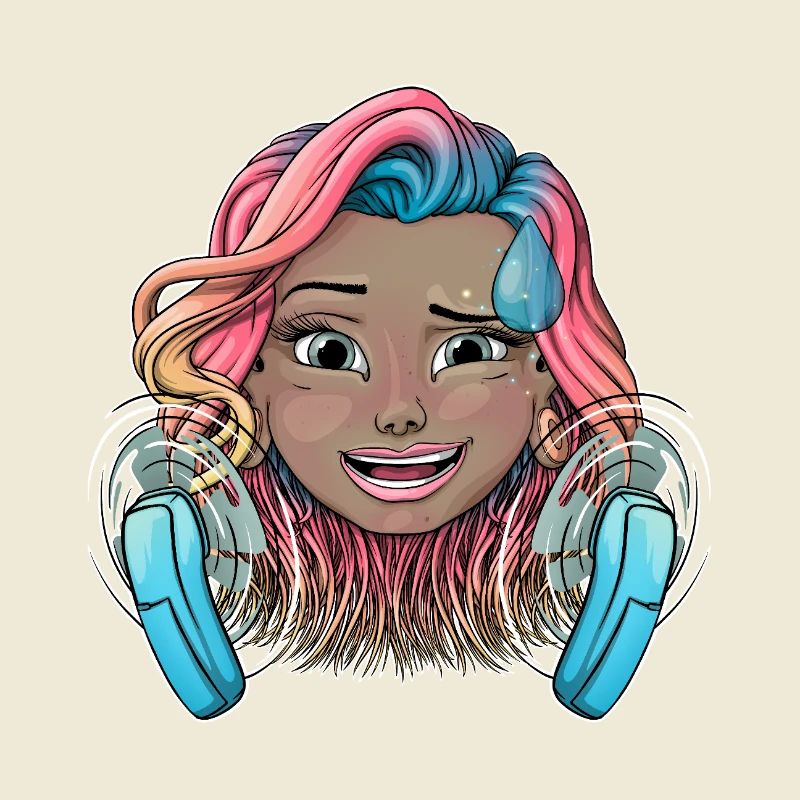 Buntes warmes Mädchen mit Fächern