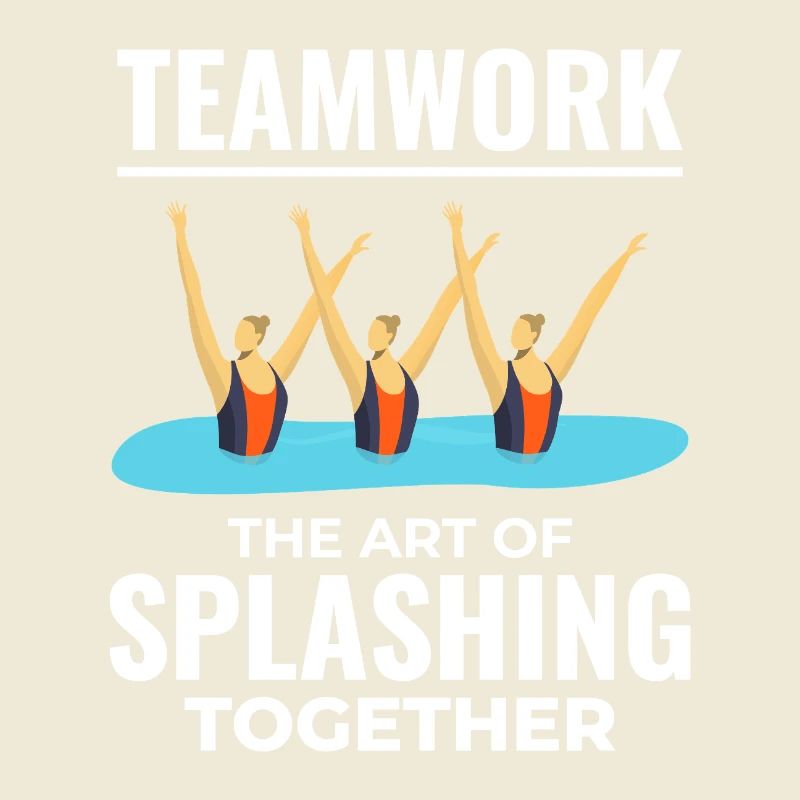 Teamwork Spritzwasser Design Synchronschwimmen