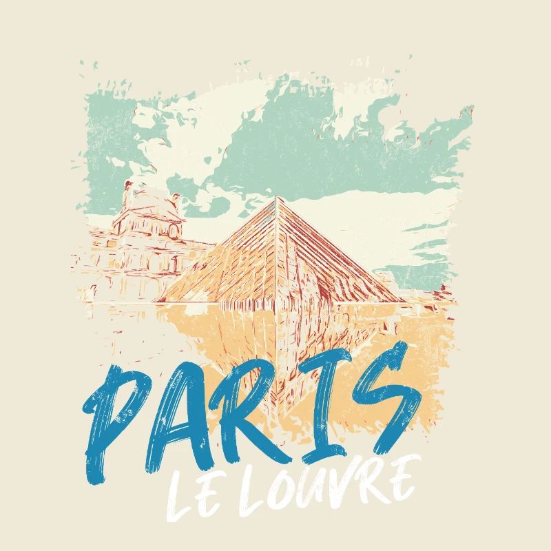 Louvre Pyramid and Paris Monuments