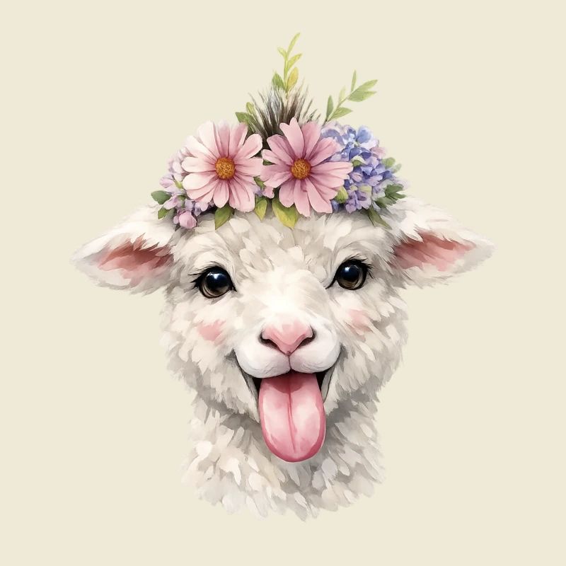 Couronne de fleurs de mouton joyeuse