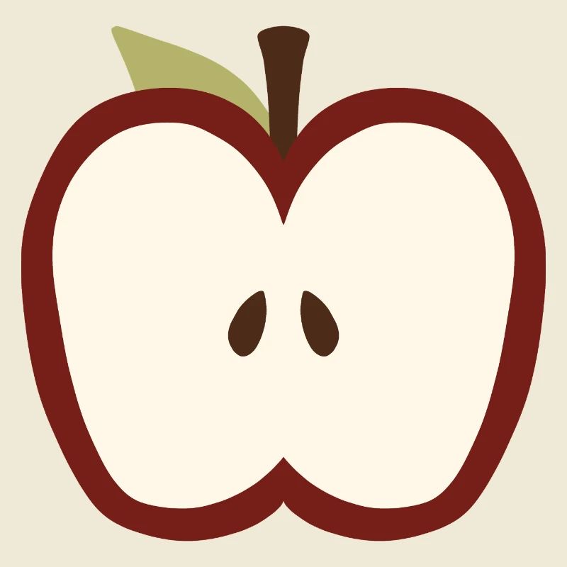 Cute Half-Apple Face Emblem