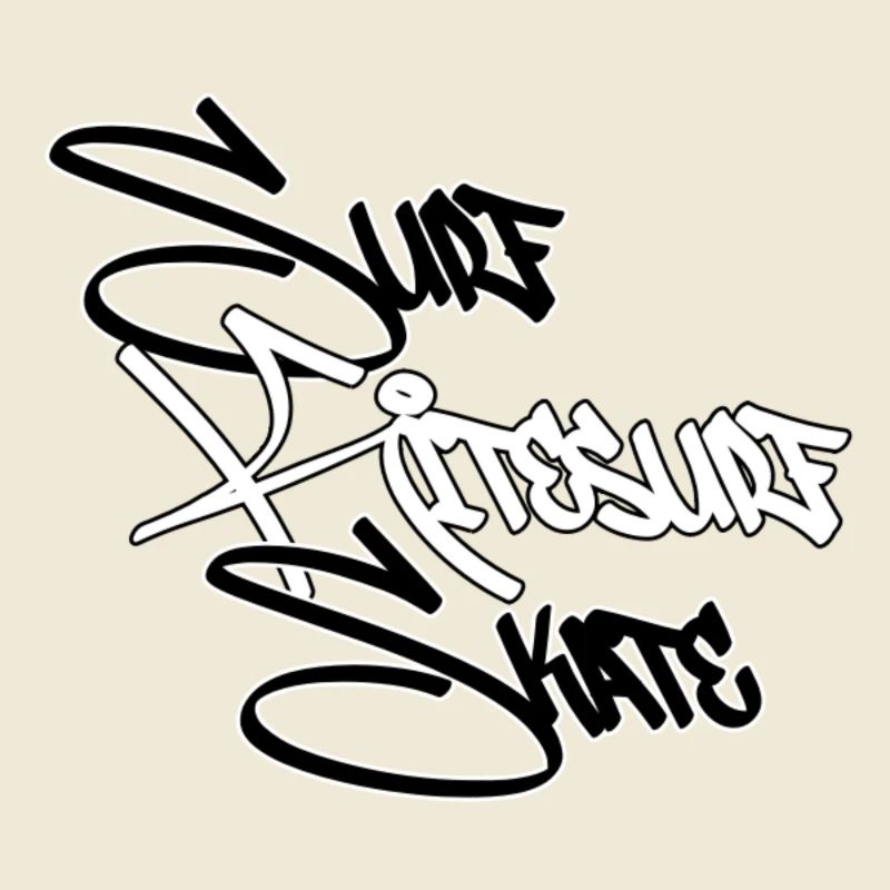 Graffiti Surf Script White