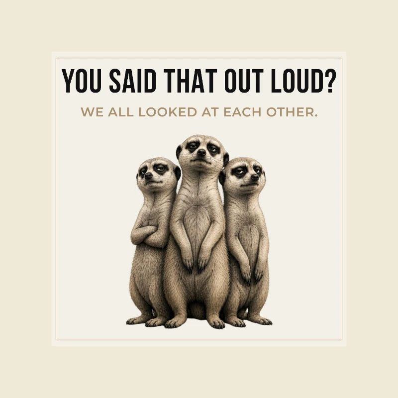 Tu as dit ça à voix haute, Trio de suricates.