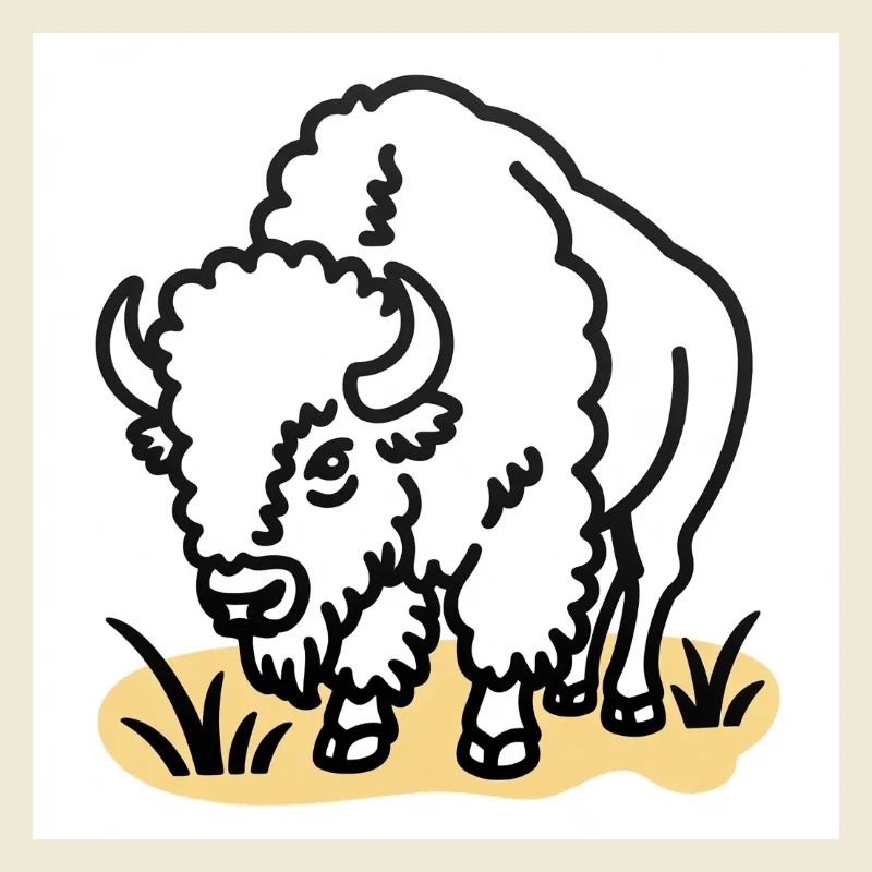 Bison auf gelbem Gras