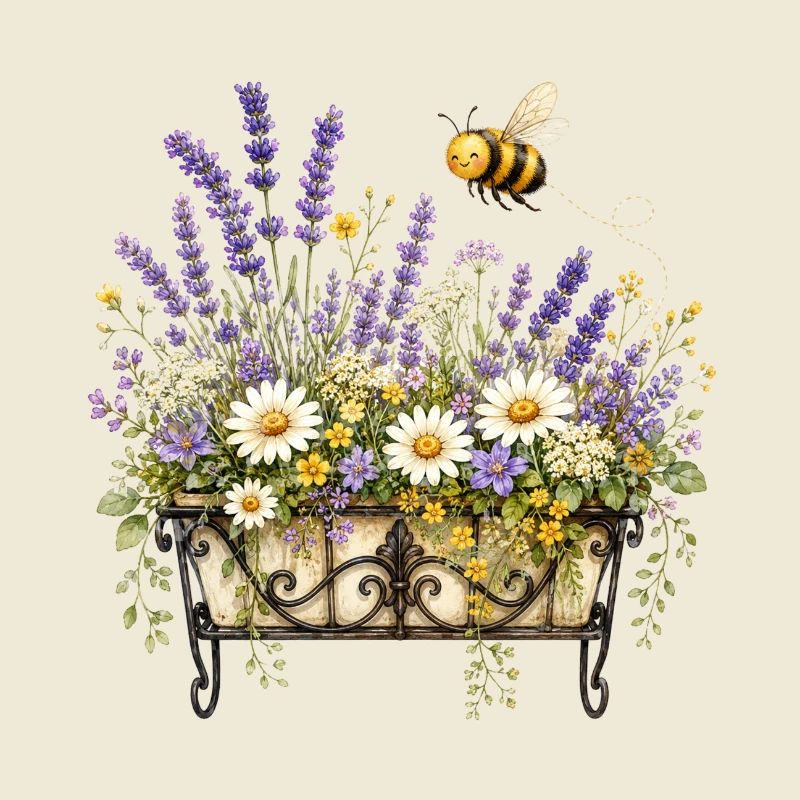 Bee-friendly flower box