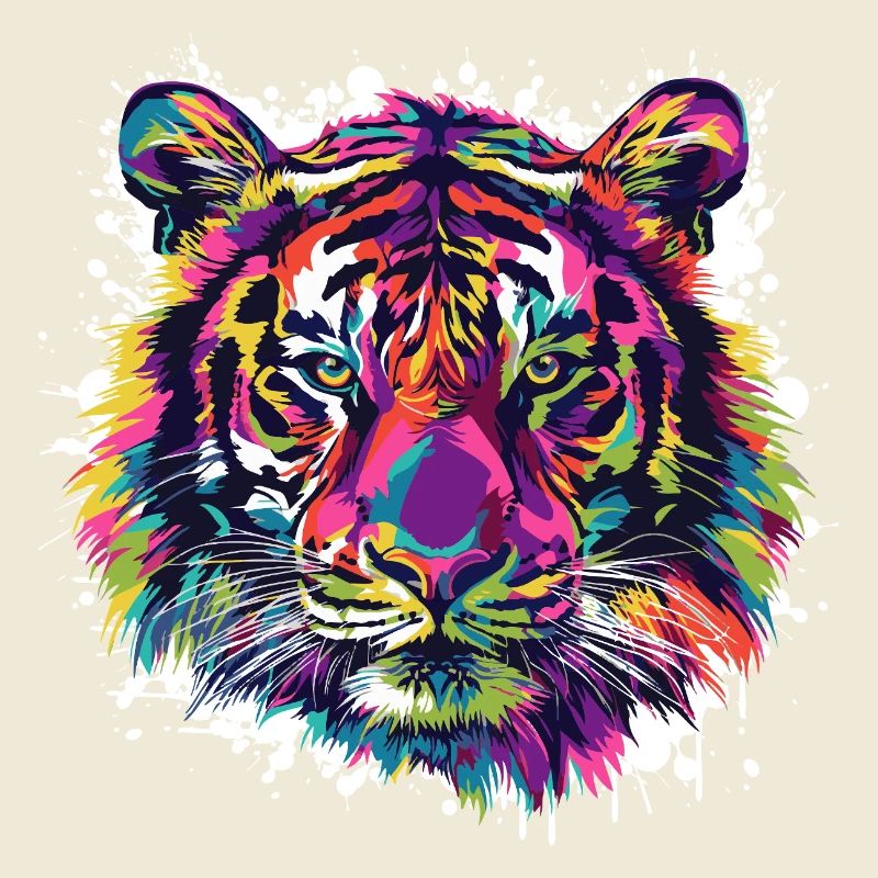Tiger Tier Farbklecks