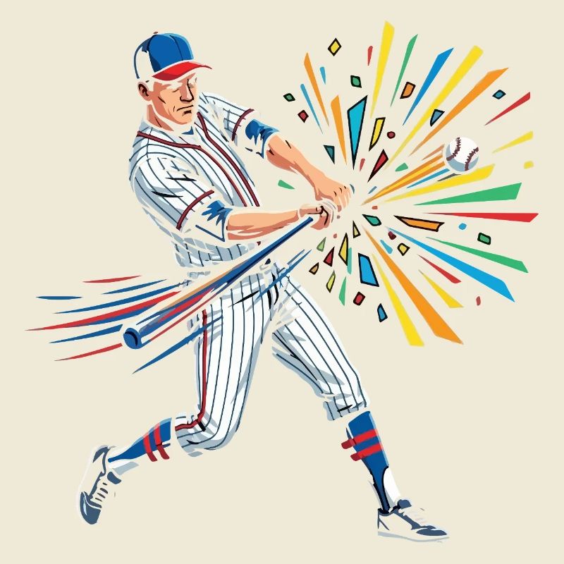 Pop Art coloré du batteur de baseball