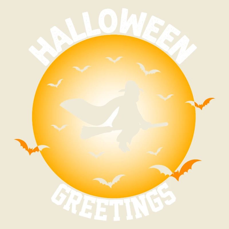 Halloween Witch Flight Silhouette Design