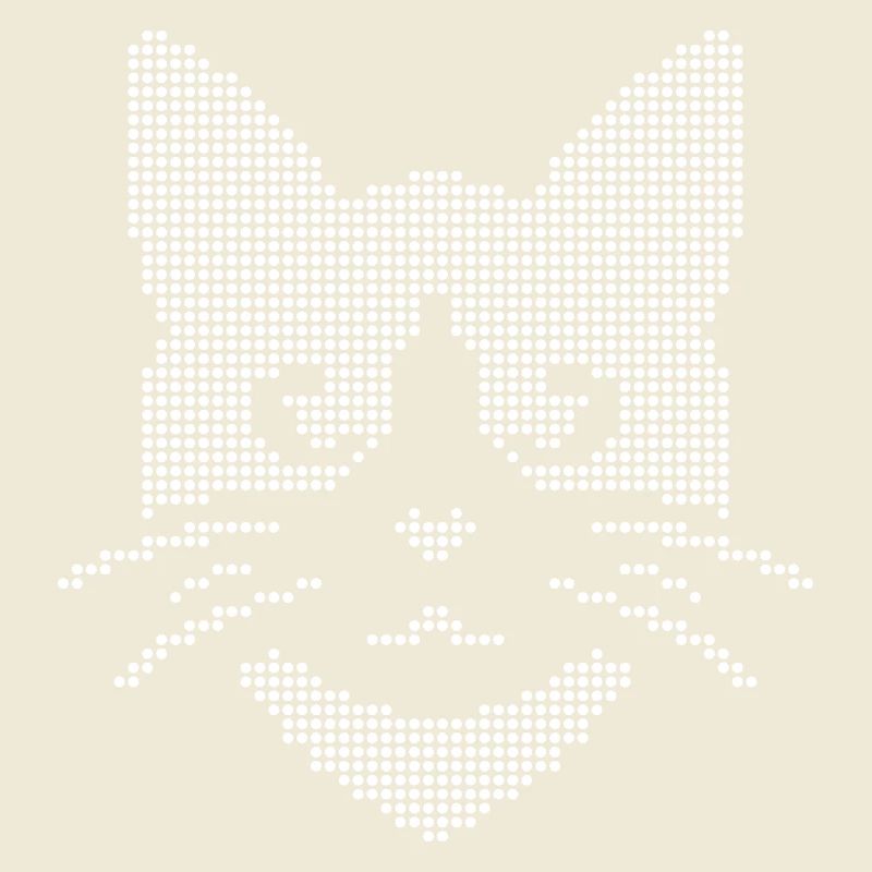 Halftone Cat Face