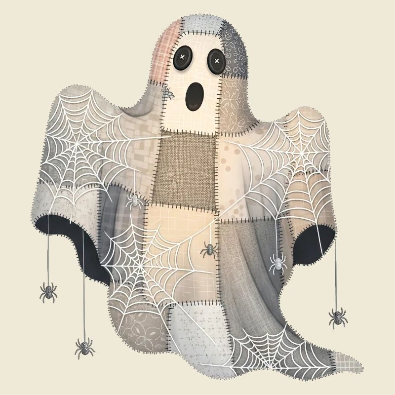 Patchwork Ghost with Spider Webs