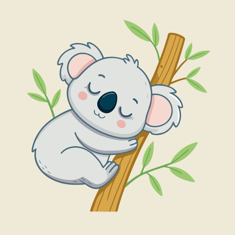 Sleeper koala on a branch