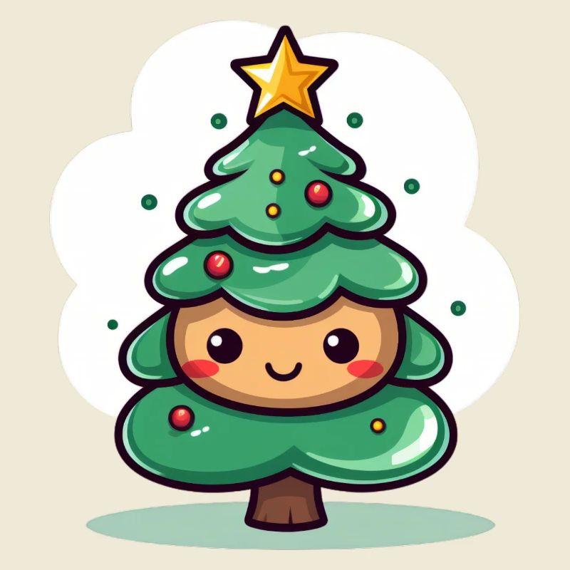 Conception de mascotte d’arbre de Noël mignon