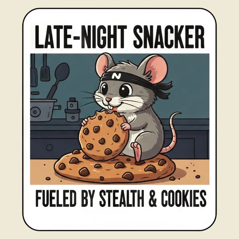 Cute Mouse Cookie Ninja Cartoon Night Snack