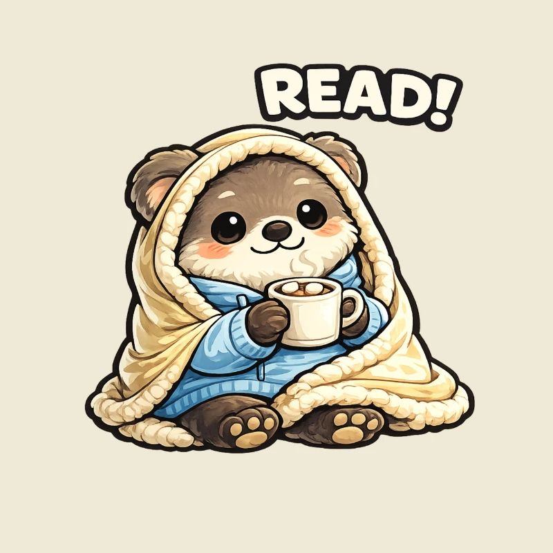 Cuddly Bear Reading Time Under Blanket